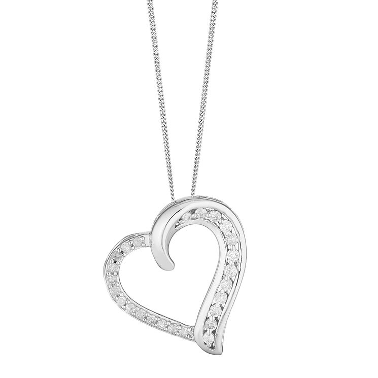 9ct White Gold Round \u0026 Baguette Diamond 