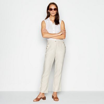 Maine New England Navy Herringbone Cropped Linen Blend Trousers  26   Womens  Trousers  Compare  Highcross Shopping Centre Leicester