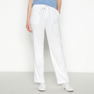 Maine Plain Linen Trousers  Debenhams