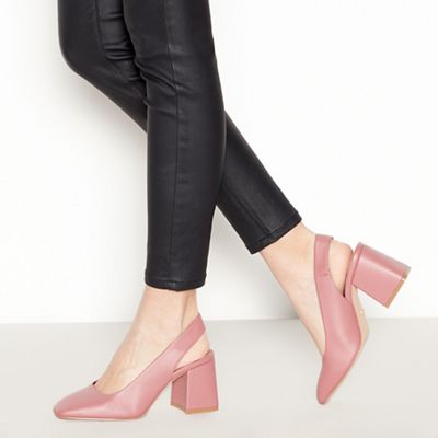 Faith Pink 'Clock' Mid Block Heel Slingbacks - 7 - Sandals | Compare | The  Oracle Reading