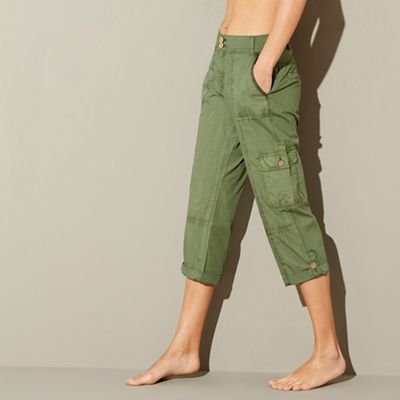 POPLIN CROPPED TROUSERS  Khaki  ZARA India