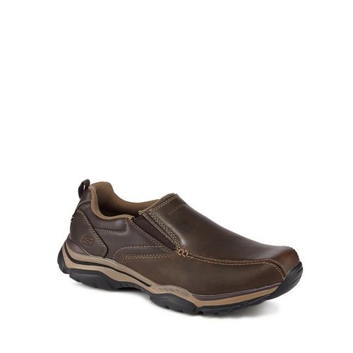 Skechers Dark Brown Leather Ventin' Slip-On Shoes - 9 - Men's Shoes - chocolate | | Bullring