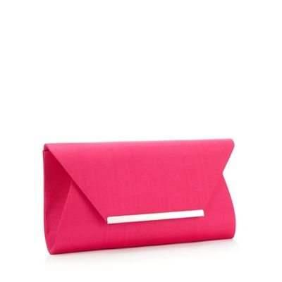 Debut Bright Pink Envelope Clutch Bag One Size Handbags