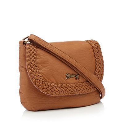 Mantaray Tan woven cross body bag One Size Handbags Compare