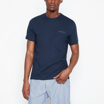 Calvin Klein Navy Logo Print Cotton Pyjama Top L Men S Loungewear Tops Blue Compare The Oracle Reading