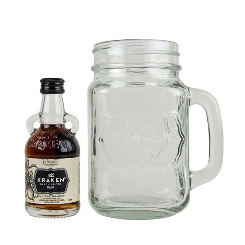 Kraken Gift Set Spiced Rum and Mason Jar with Fentimans Cola