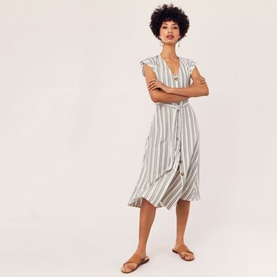oasis stripe button dress