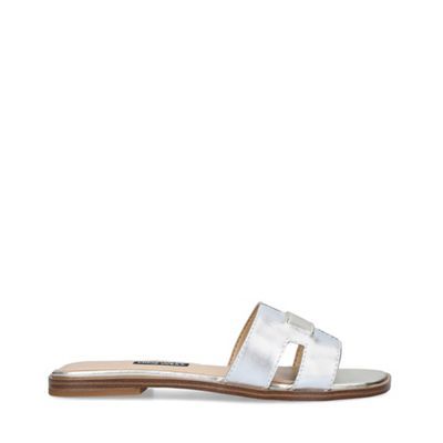 Nine West Metallic 'Gianna' Silver Sliders - 8 - Sandals | Compare |  Highcross Shopping Centre Leicester