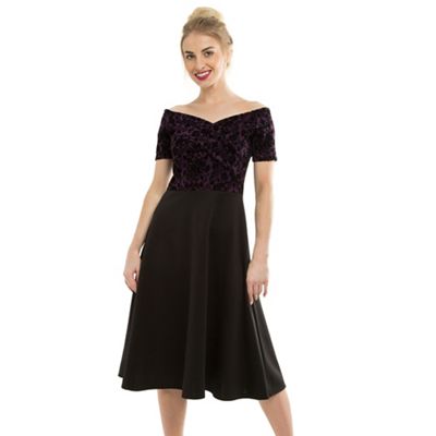 feverfish navy bardot dress