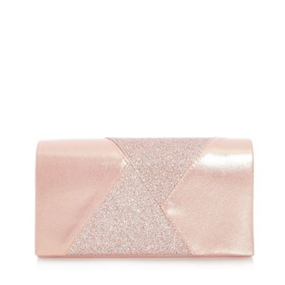 Quiz Rose Pink Glitter Shimmer Clutch Bag 1 Handbags