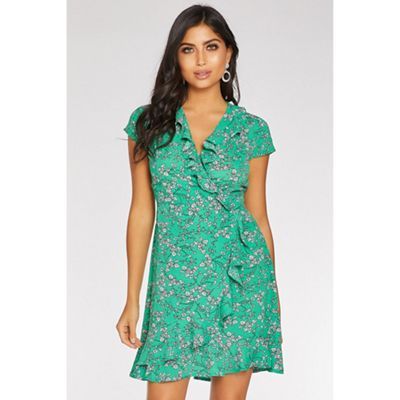 debenhams green velvet dress