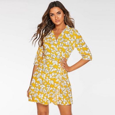 quiz yellow floral dress