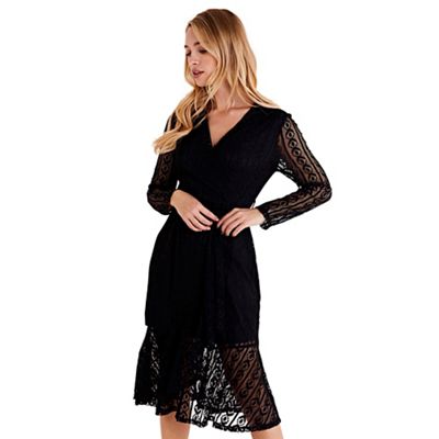 mela london wrap front midi dress
