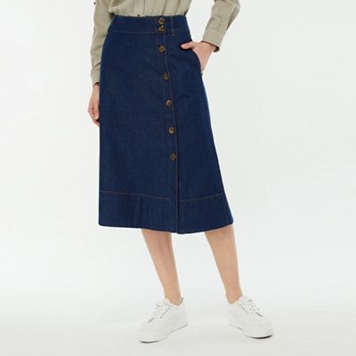 Monsoon Blue 'Maya' midi denim skirt 