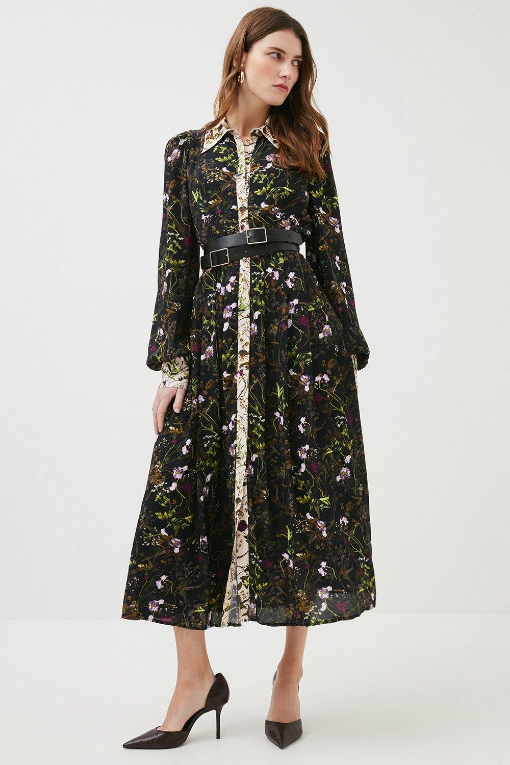 Karen Millen Wild Floral Woven Maxi Dress -, Black | £204.00 | Grazia