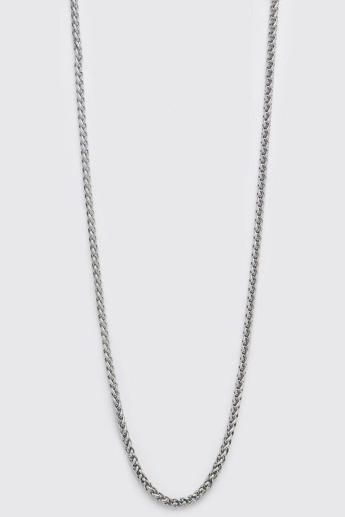 Mens Grey Silver Rope Chain...