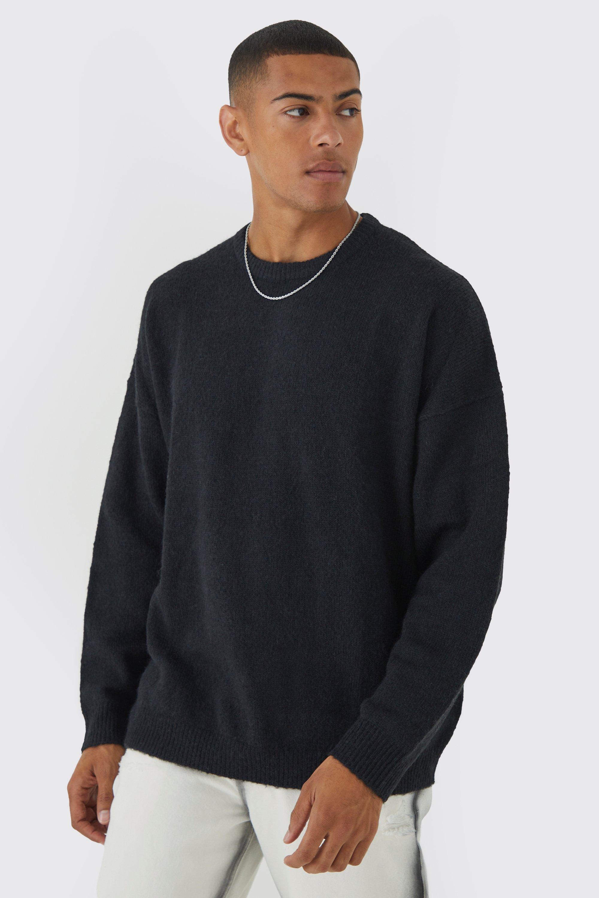 Men's black crew neck clearance sweatshirt