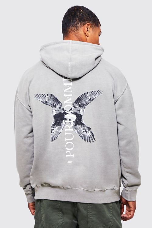 Oversized Washed Graphic Hoodie