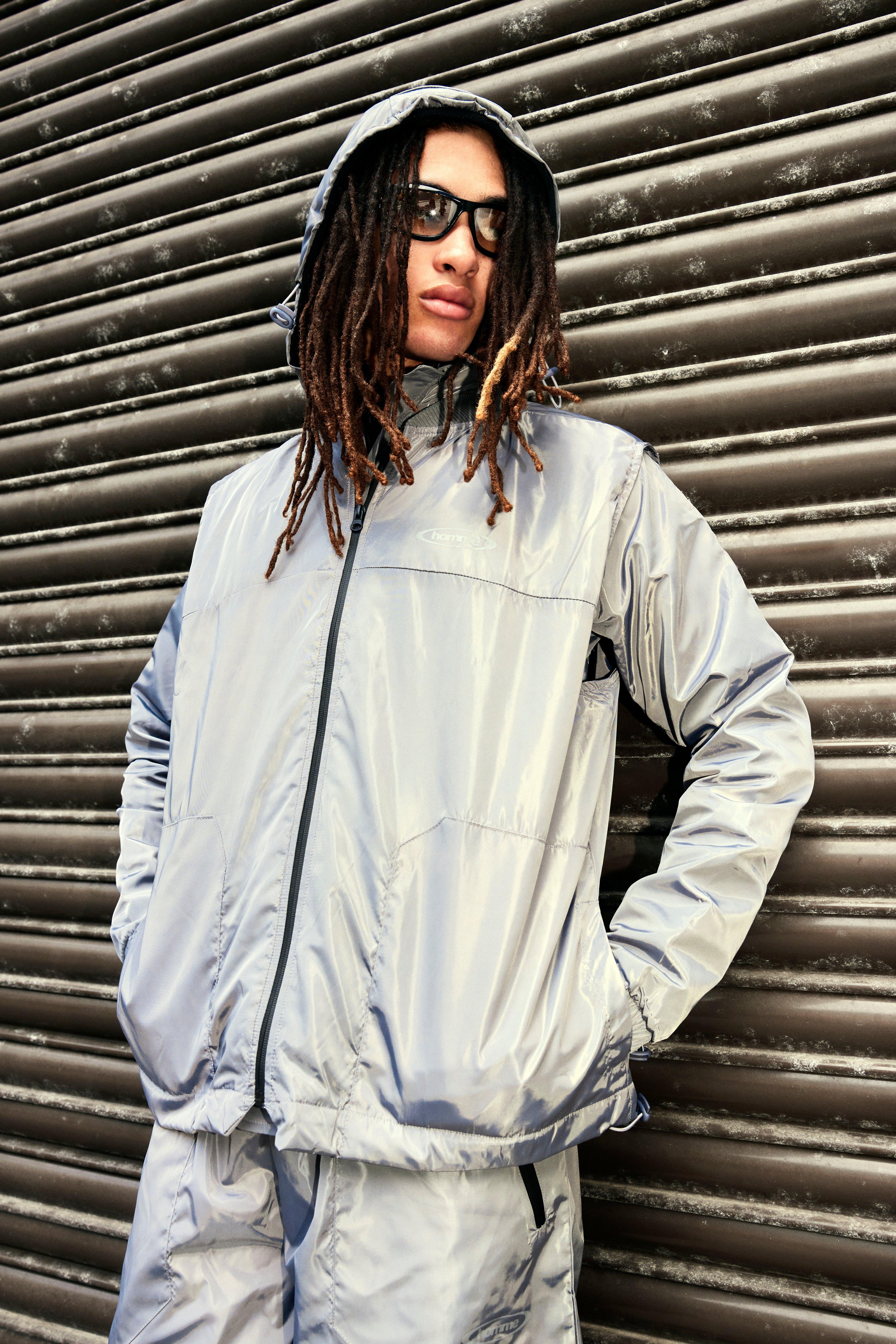 Men s Hooded Nylon Cagoule Grey Xs Grey 12.00 Mirror Online