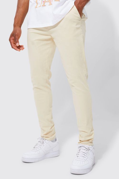 Mens Beige Fixed Waist...