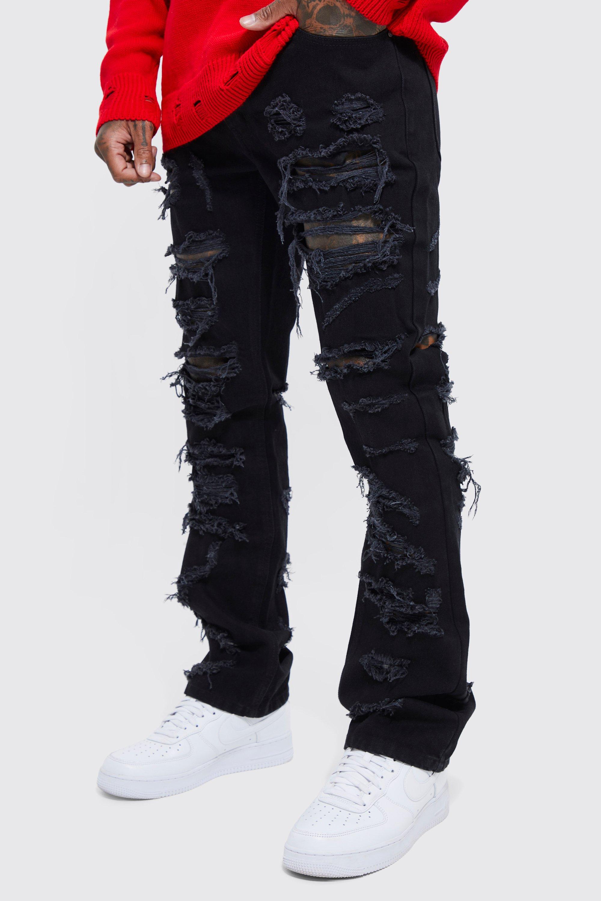 Extreme rip store black jeans