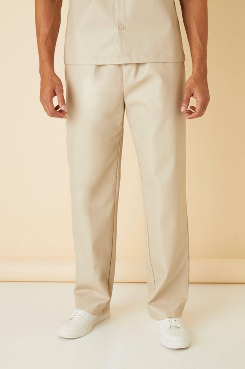 Boohoo Petite Folded Waistband Relaxed Fit Cargo Trousers in White