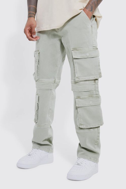 Relaxed Flare Rigid Washed Cargo Jean