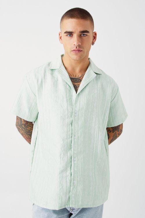 Mens Green Short Sleeve...