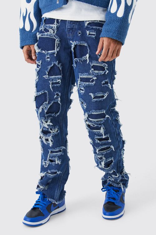 Relaxed Rigid Extreme Ripped Jeans