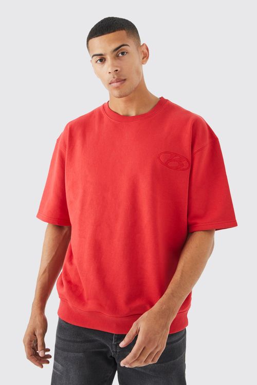 Mens Red Short Sleeve...