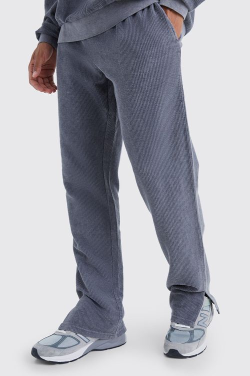 Split Hem Washed Distressed Joggers