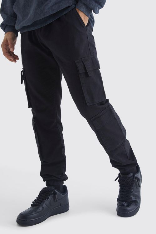 Elastic Waist Slim Fit Man Shell Cargo Jogger