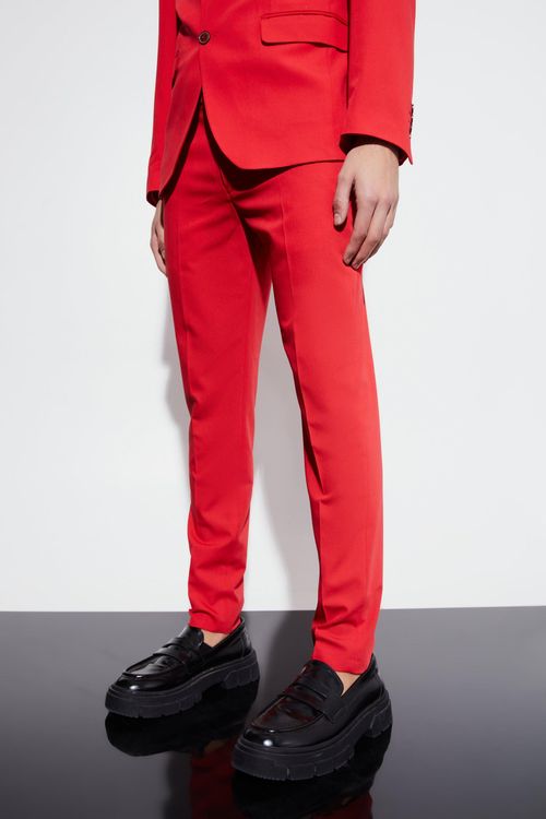 Mens Red Super Skinny Suit...