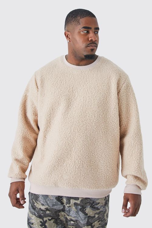 Plus Boxy Boucle Knit Extended Neck Jumper