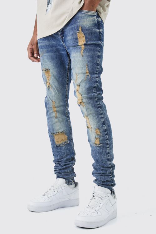 Mens Blue Tall Skinny Stretch...