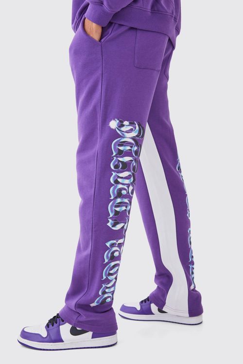 Mens Purple Relaxed Back Leg...