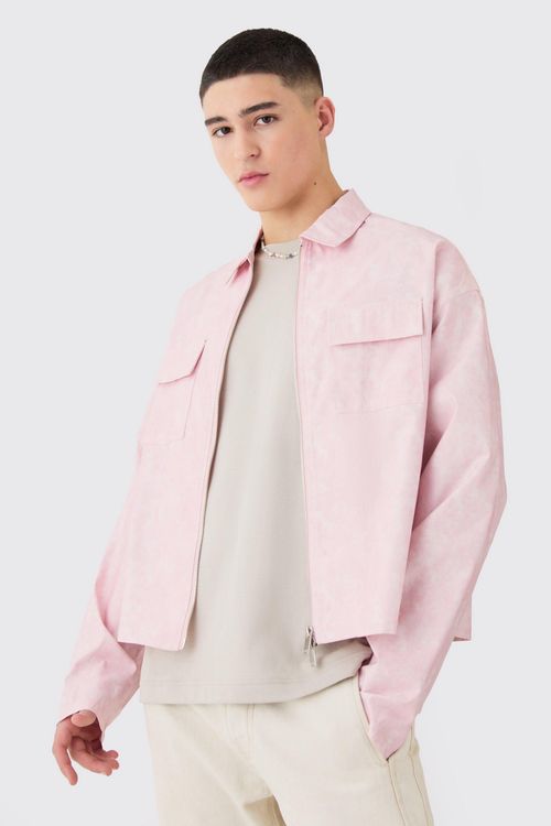 Mens Pink Camo Boxy Zip...