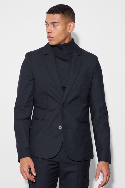 Mens Black Skinny Fit Suit...