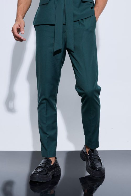 Mens Green Tapered Fit Suit...