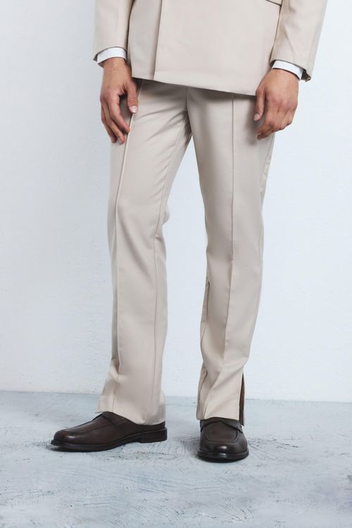 Mens Beige Tailored Straight...