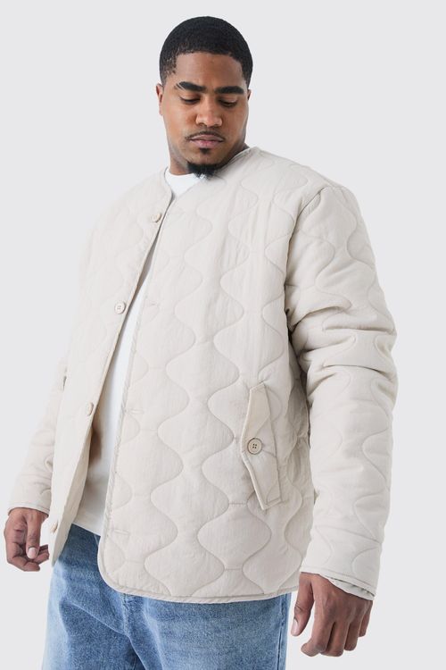 Mens Beige Plus Onion Quilted...