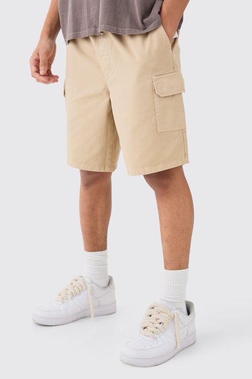 Mens Beige Relaxed Fit Cargo...