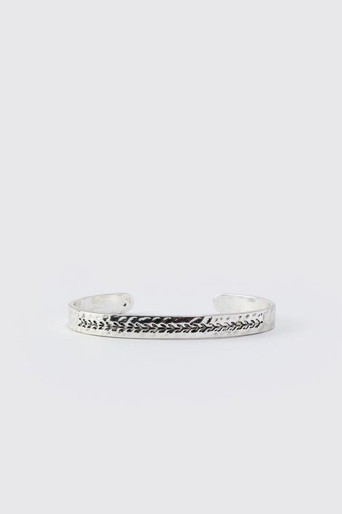 Mens Grey Embossed Bangle...