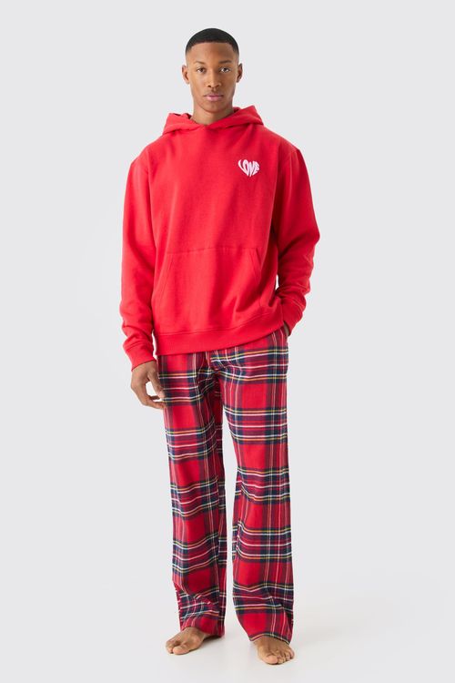 Mens Red Love Hoodie & check...