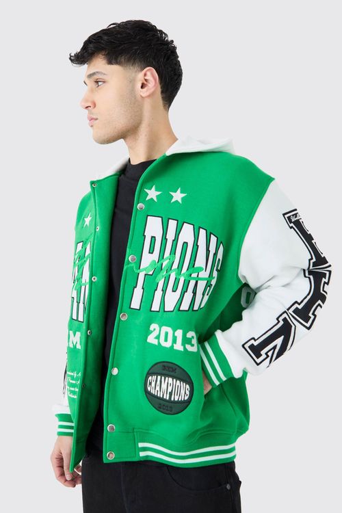 Mens Green Oversized Applique...