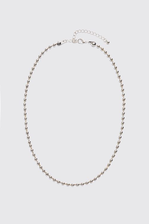 Mens Grey Metal Beaded Chain...