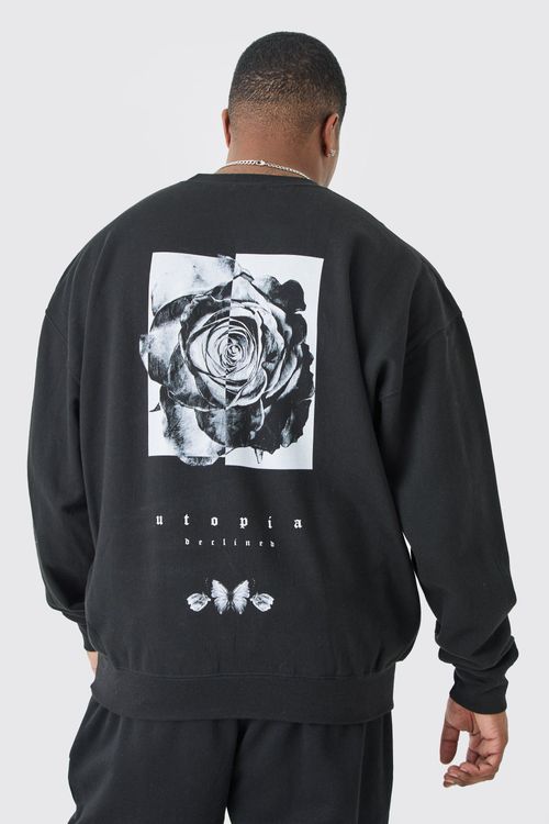 Plus Statue Back Graphic Hoodie
