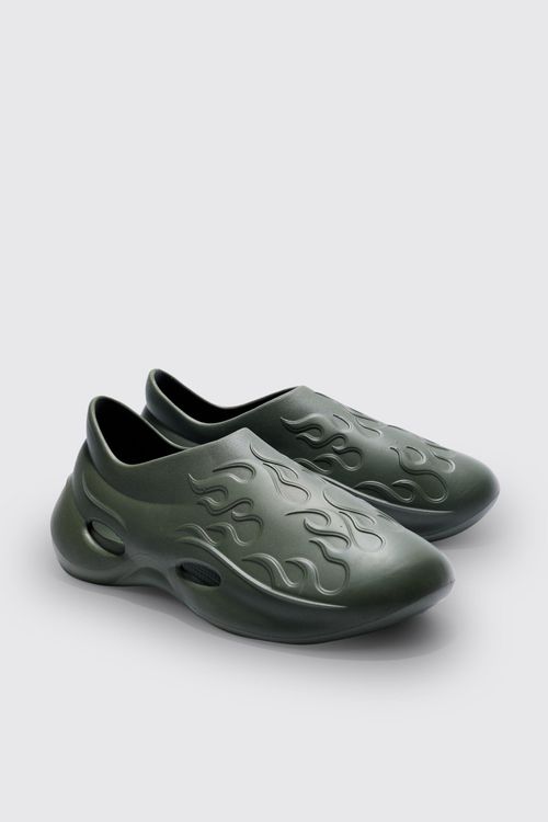 Mens Green Perforated Flame...