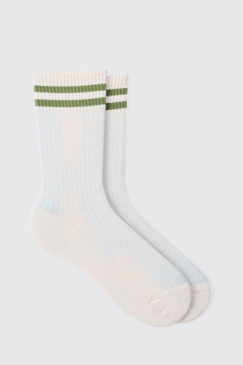 Mens Green Waffle Stripe...