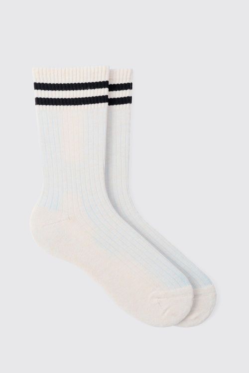 Mens Cream Waffle Stripe...